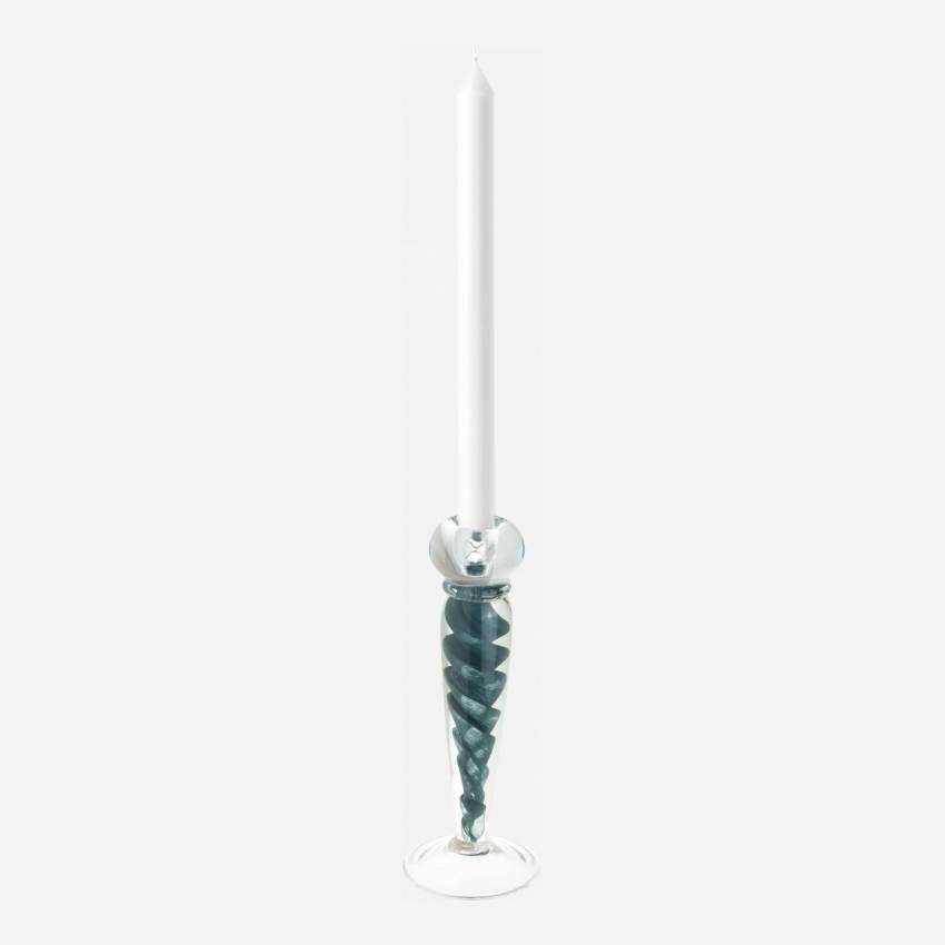 Kaarsenhouder van glas - 25 cm - Donkergroen