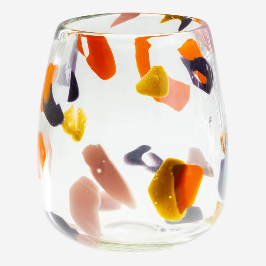 Jarrón de vidrio - 21 cm - Moteado Multicolor
