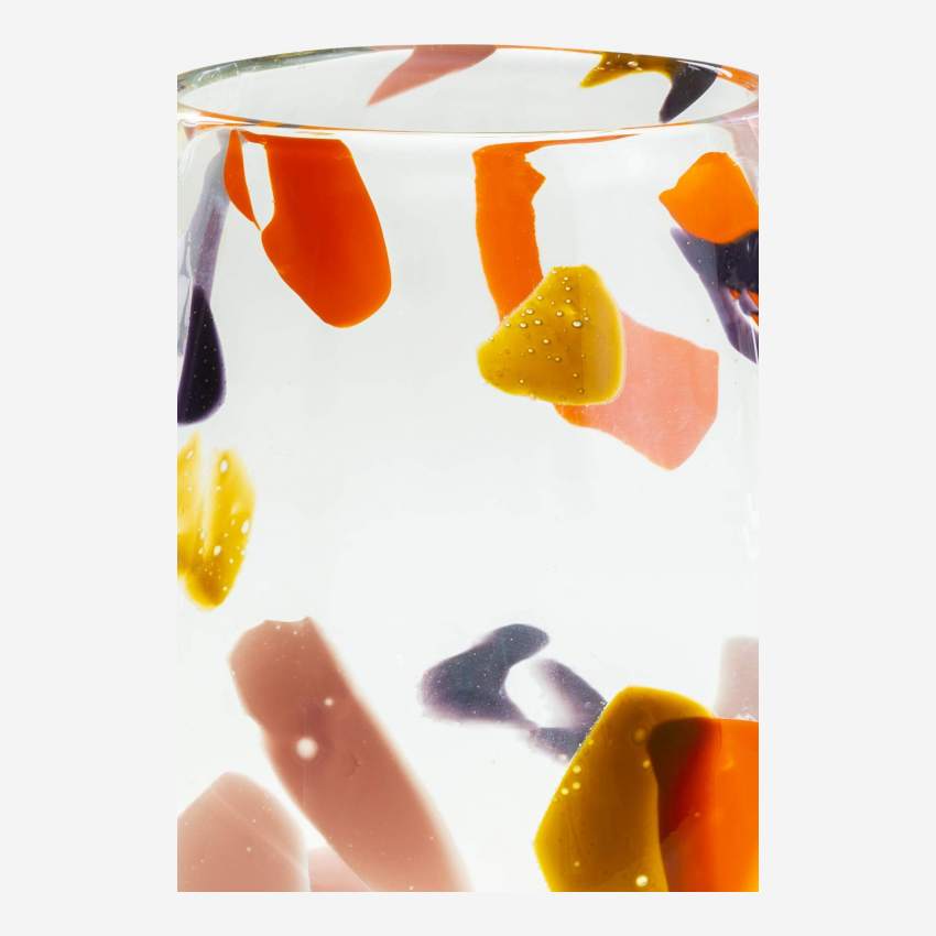 Vaas van glas - 21 cm - Meerkleurig gespikkeld