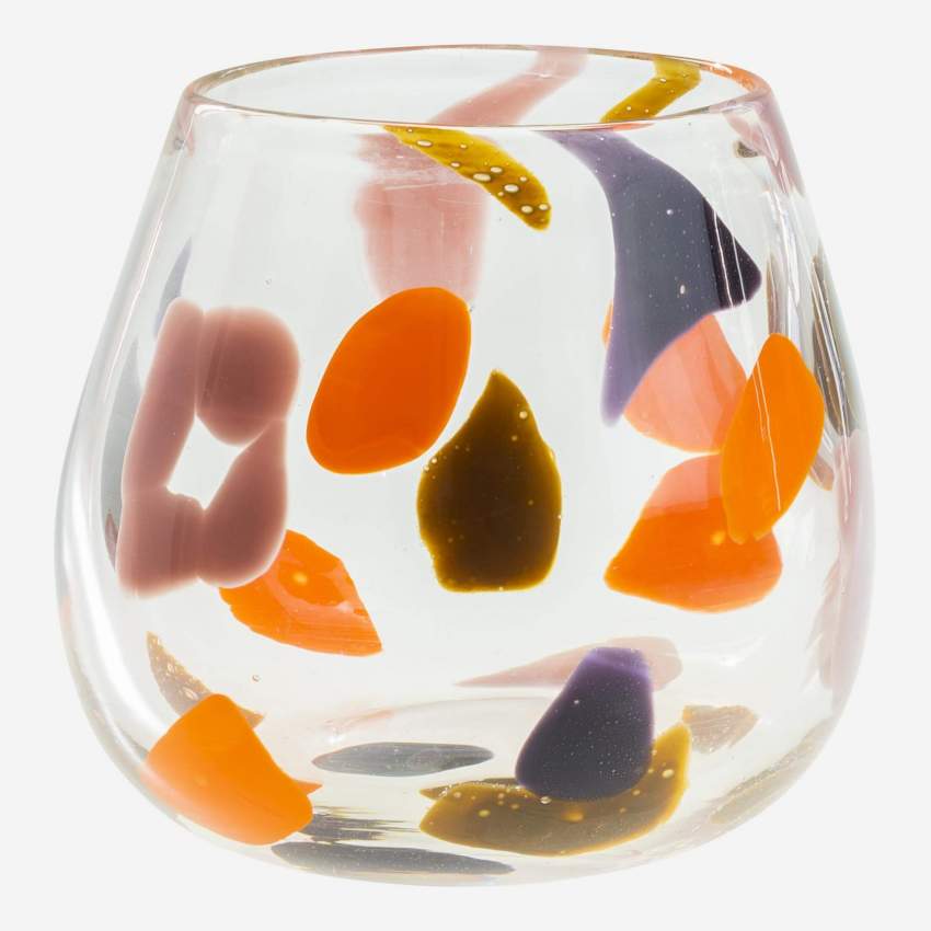 Jarrón de vidrio - 13 cm - Moteado Multicolor