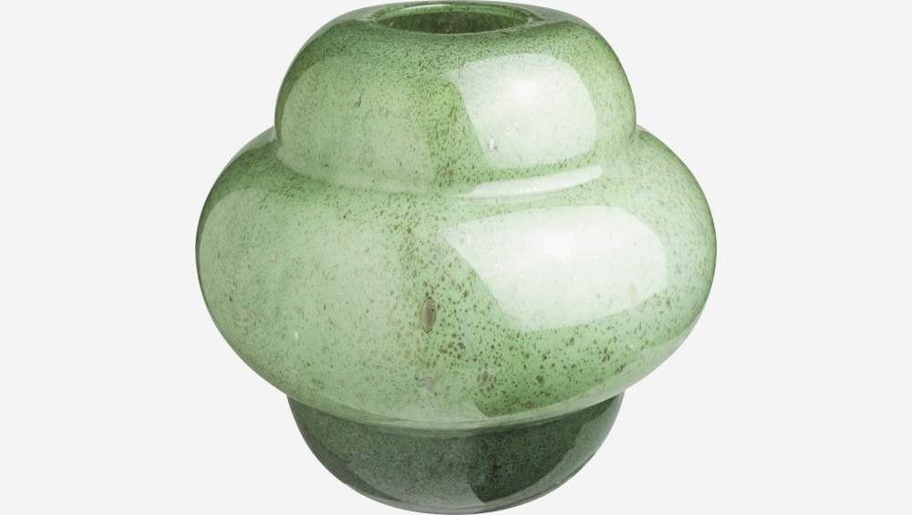 Vase organique en verre - 20 cm - Vert
