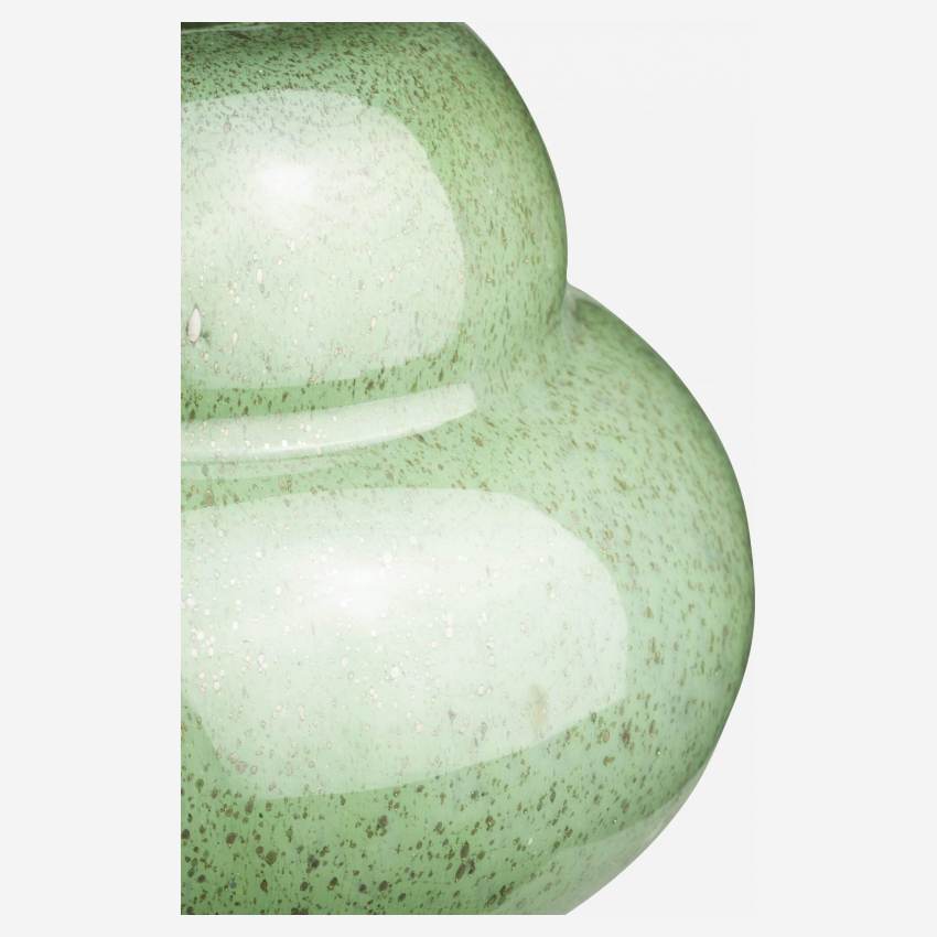 Vaas organische vorm van glas - 20 cm - Groen
