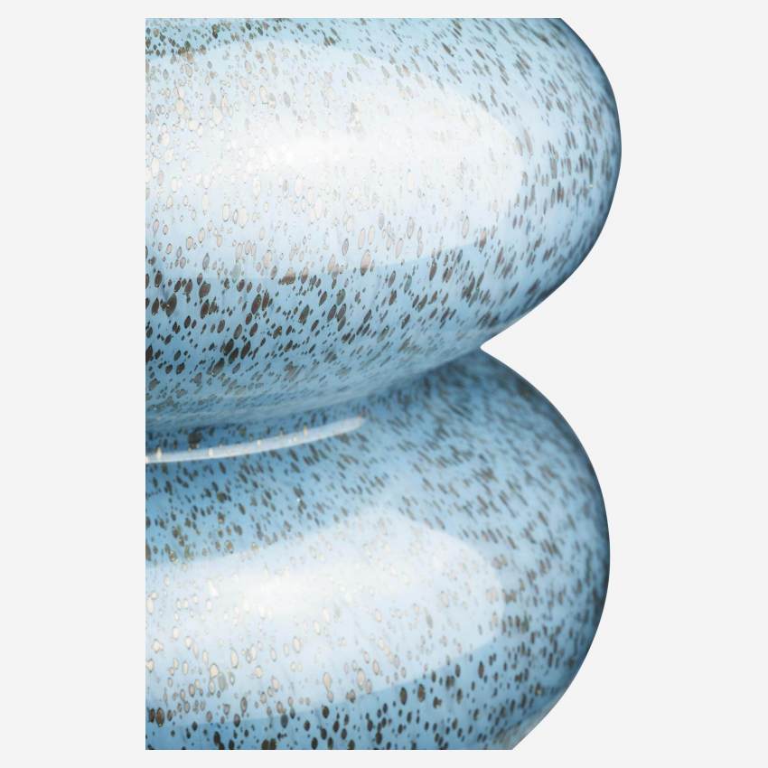 Jarrón orgánico de vidrio - 30 cm - Azul grisáceo
