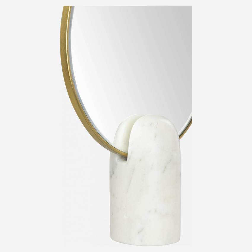 Espejo de mesa redondo - 28 cm - Dorado
