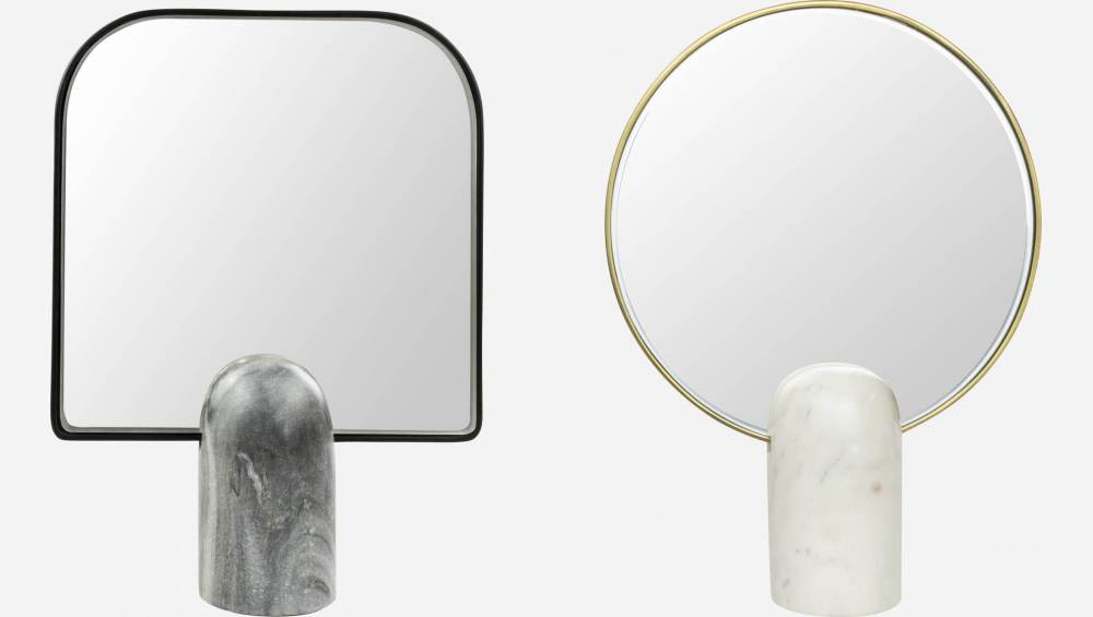 Specchio rotondo in vetro - 28 cm - Dorato