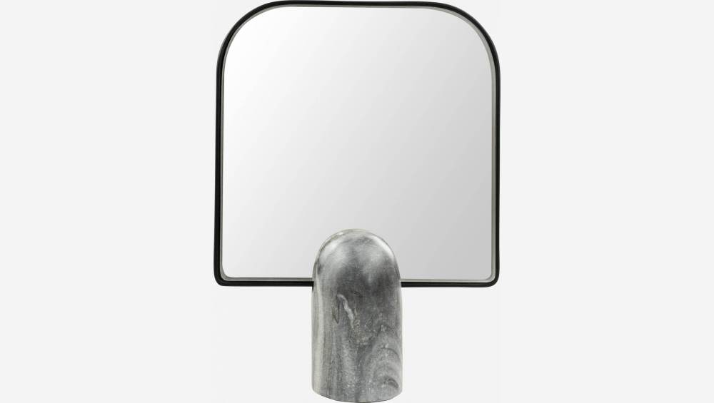 Specchio quadrato in vetro - 28 cm - Nero