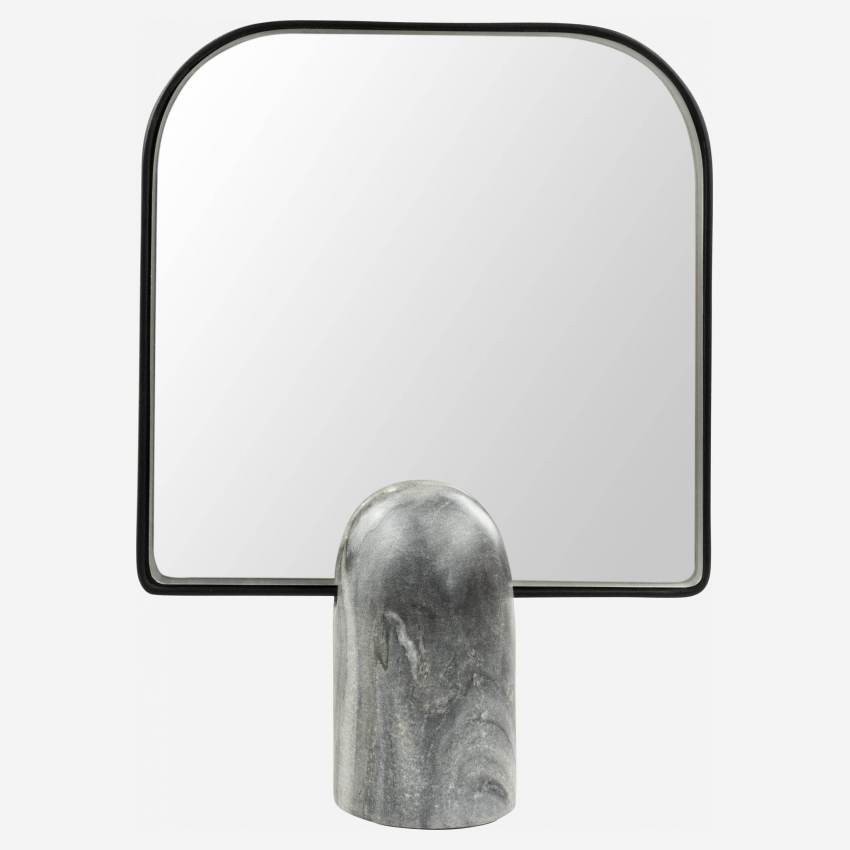 Quadratischer Standspiegel aus Glas - 28 cm - Schwarz