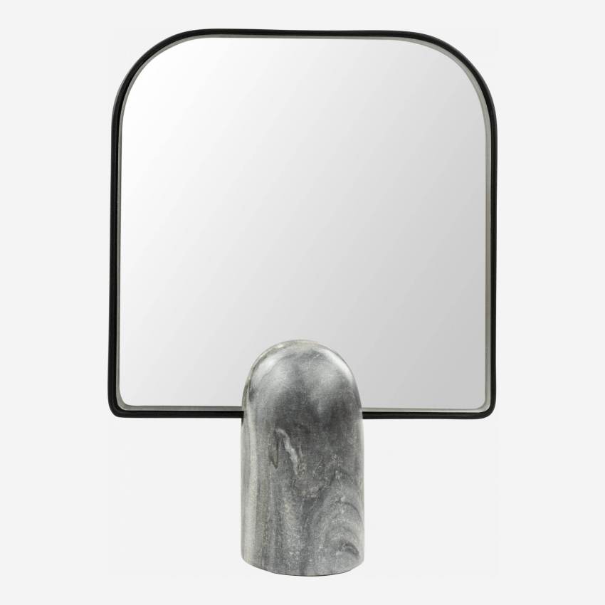 Vierkante staande spiegel van glas - 28 cm - Zwart