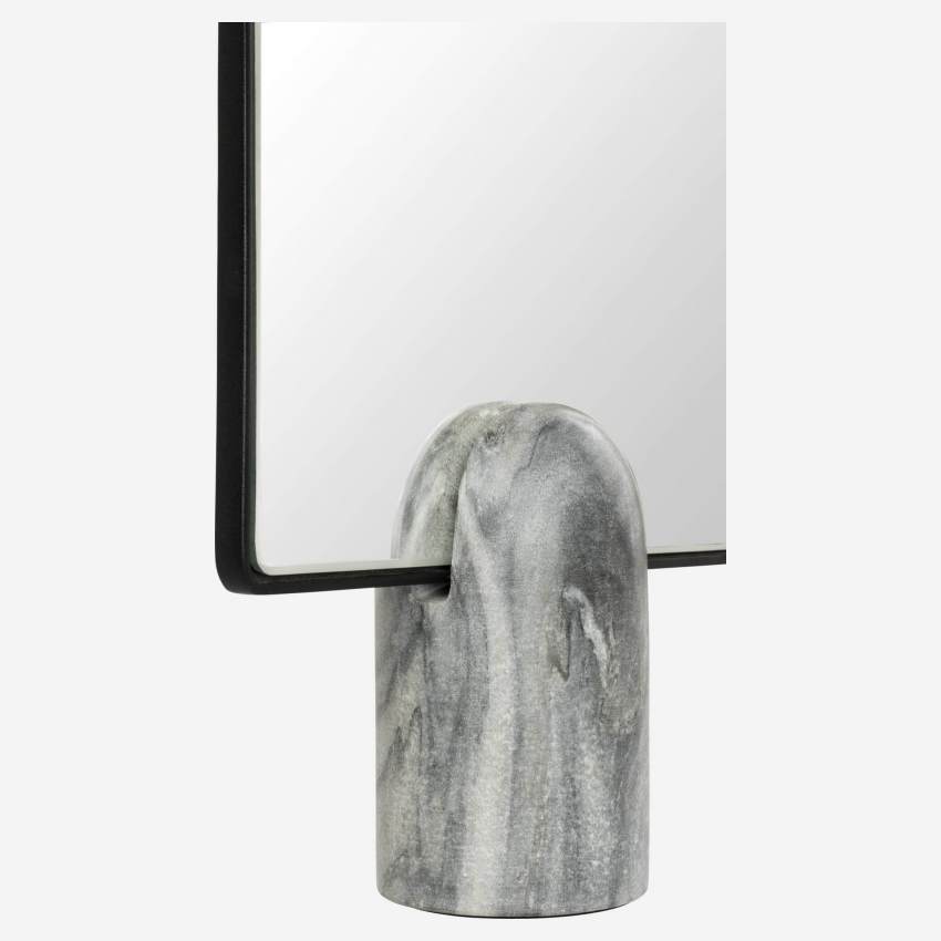 Quadratischer Standspiegel aus Glas - 28 cm - Schwarz