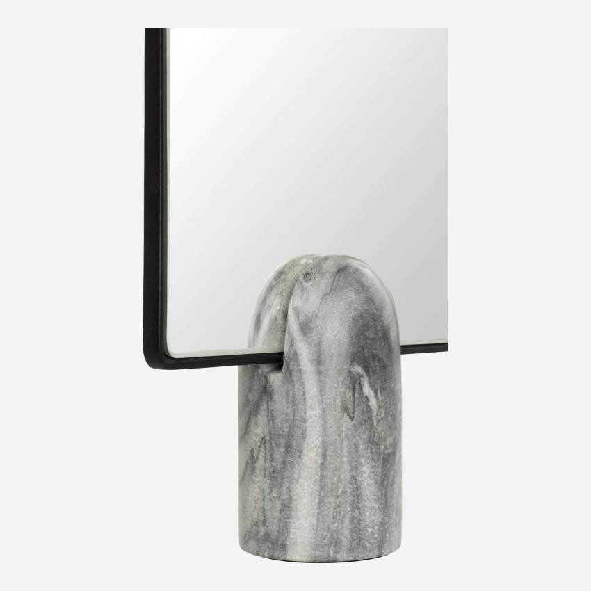 Vierkante staande spiegel van glas - 28 cm - Zwart