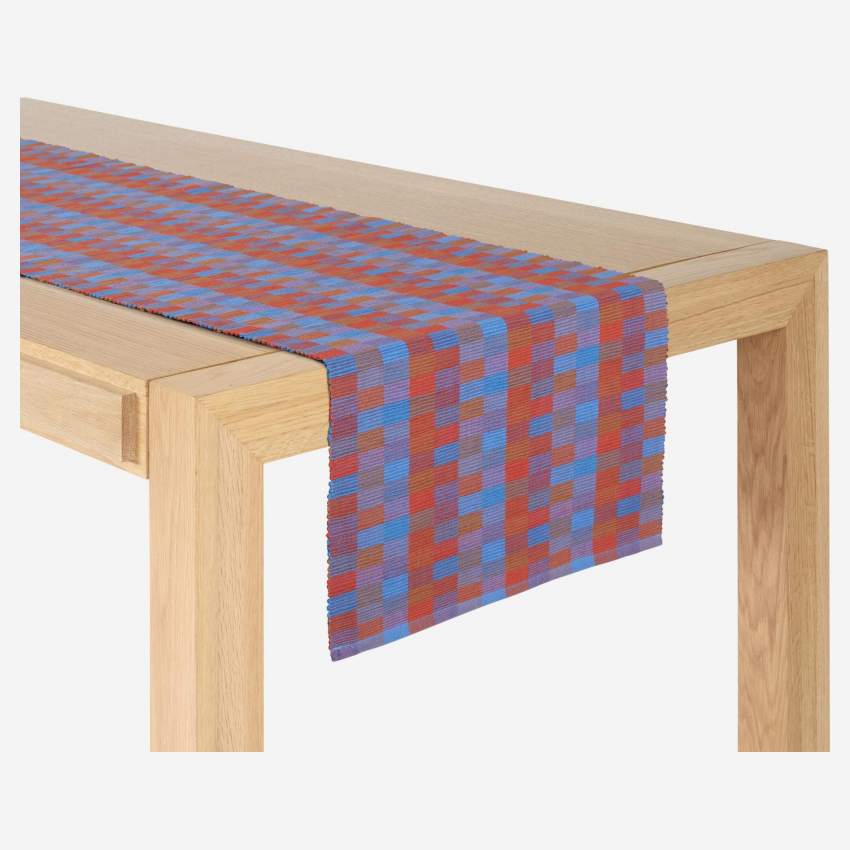 Conjunto de 2 caminhos de mesa de algodão - 140 x 40 cm - Vermelho