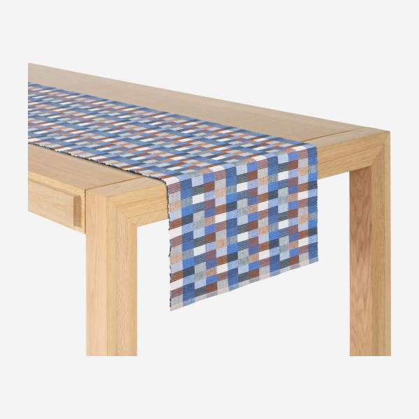 Tischläufer aus Baumwolle - 140 x 40 cm - Blau