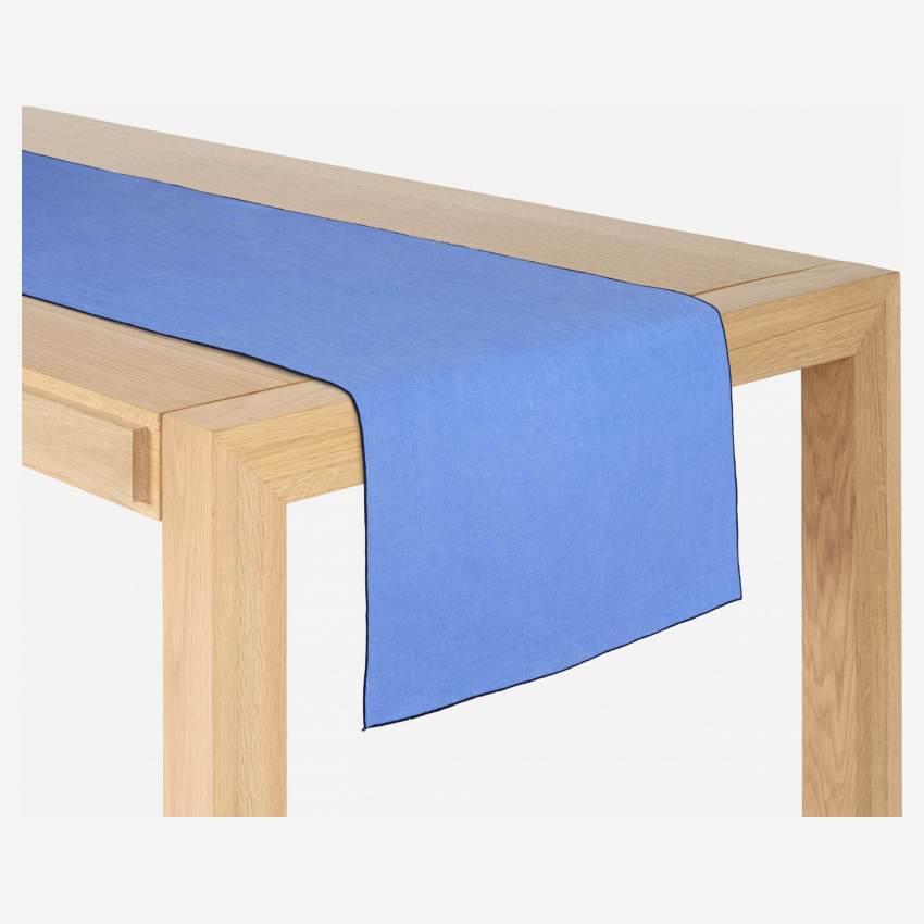 Travers de table en lin - 40 x 150 cm - Bleu électrique
