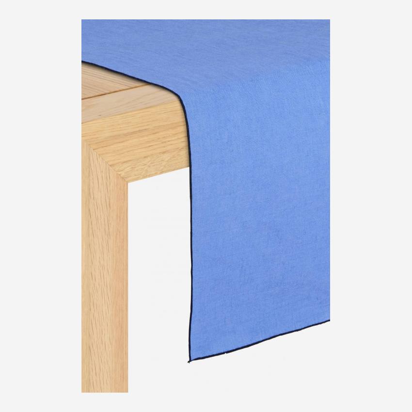 Tafellopers van linnen - 40 x 150 cm - Elektrisch blauw