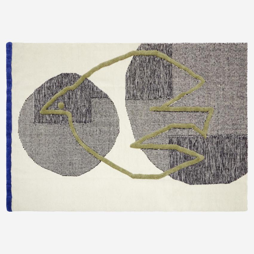 Teppich aus Wolle und Baumwolle - 170 x 240 cm - Naturfarben