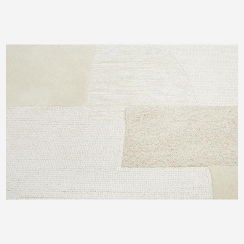 Alfombra de lana - 170 x 240 cm - Beige