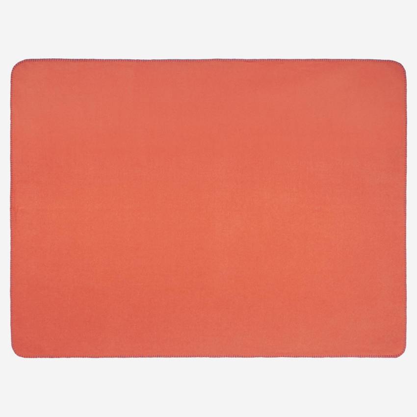 Plaid en polaire - 130 x 170 cm - Orange