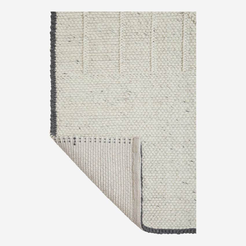 Tapis en laine tissé main - 170 x 240 cm - Beige et gris - Design by Floriane Jacques