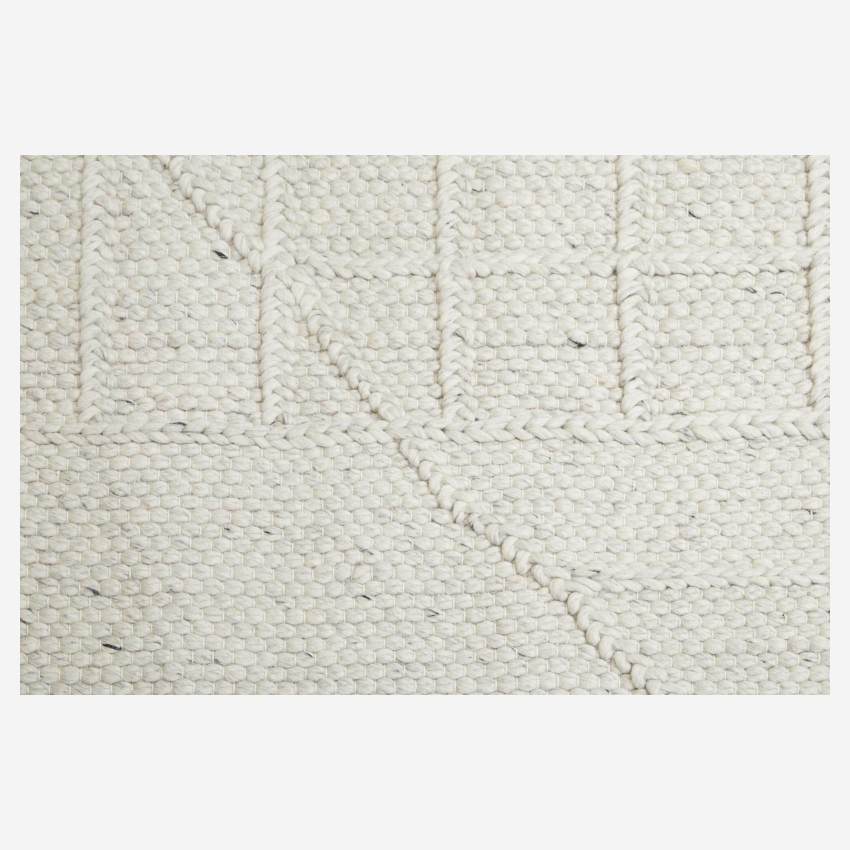 Tappeto in lana - 170 x 240 cm - Beige e grigio