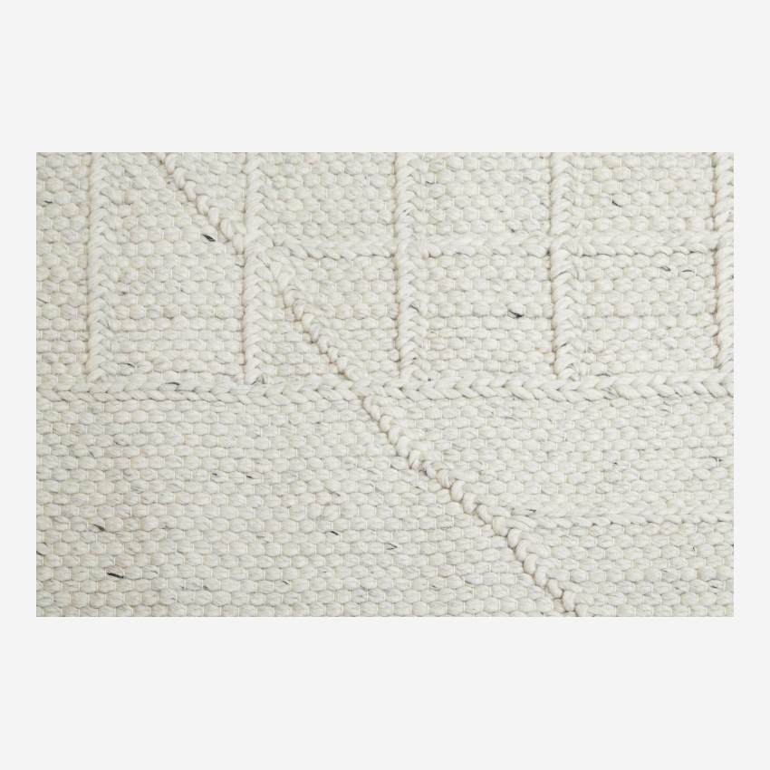 Tapis en laine tissé main - 170 x 240 cm - Beige et gris - Design by Floriane Jacques