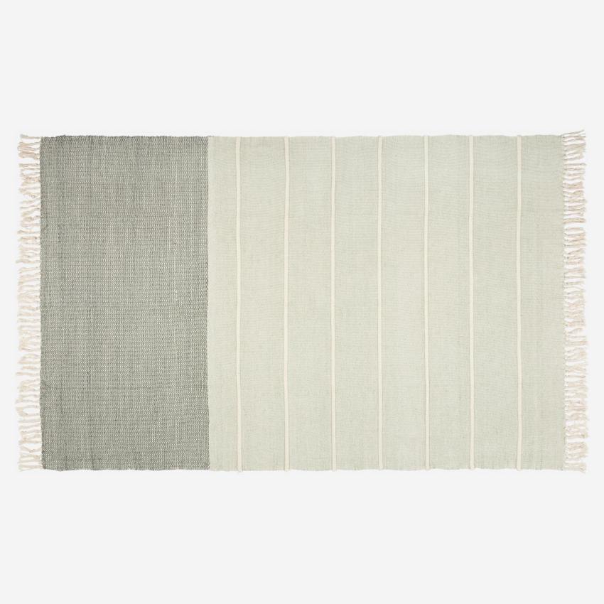 Plaid de algodón y lino - 130 x 170 cm - Verde