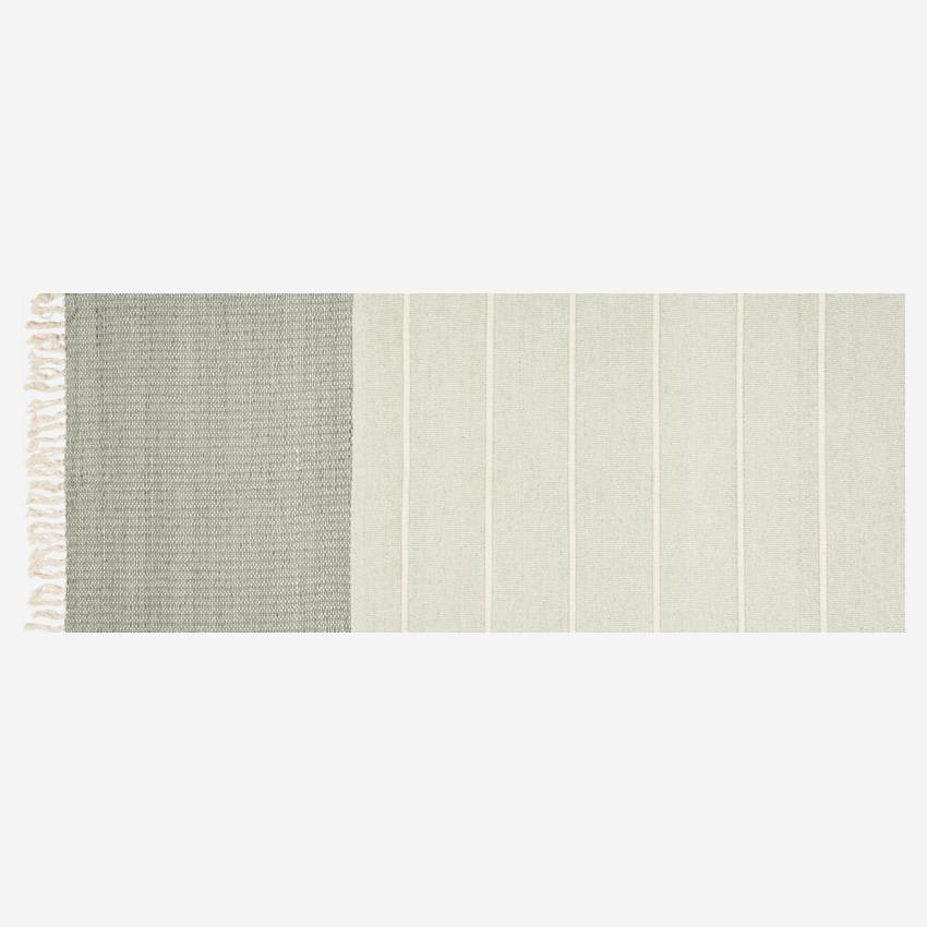Plaid aus Baumwolle und Leinen - 130 x 170 cm - Grün
