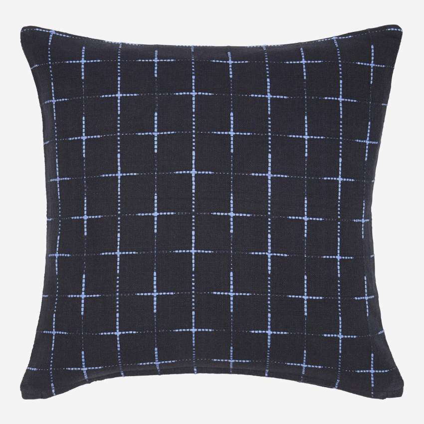 Cuscino arredo in cotone - 45 x 45 cm - Blu oltremare