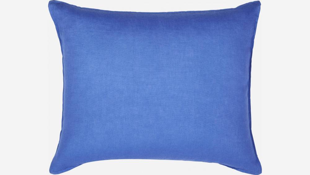 Coussin en lin - 40 x 50 cm - Bleu électrique