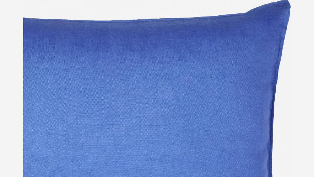 Coussin en lin - 40 x 50 cm - Bleu électrique