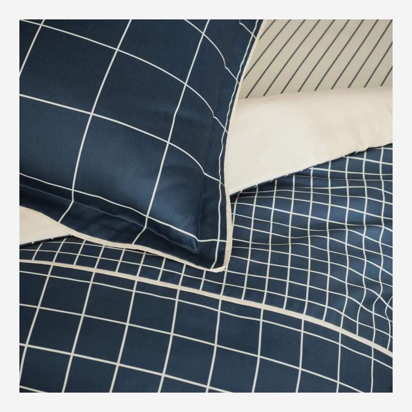 Conjunto de cama de algodão - 220 x 240 cm - Azul-marinho