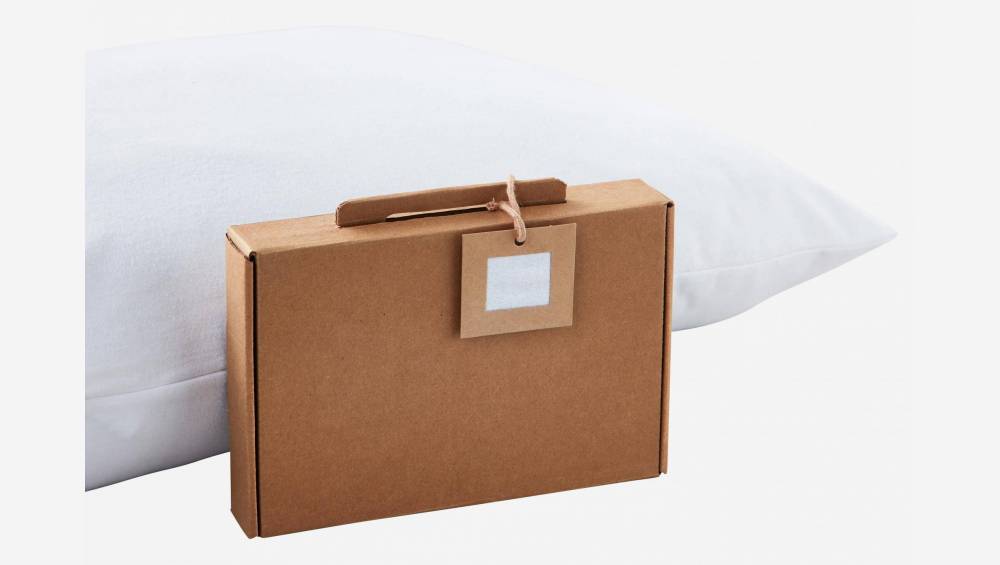 Protector de almohada de algodón - 50 x 80 cm - Blanco