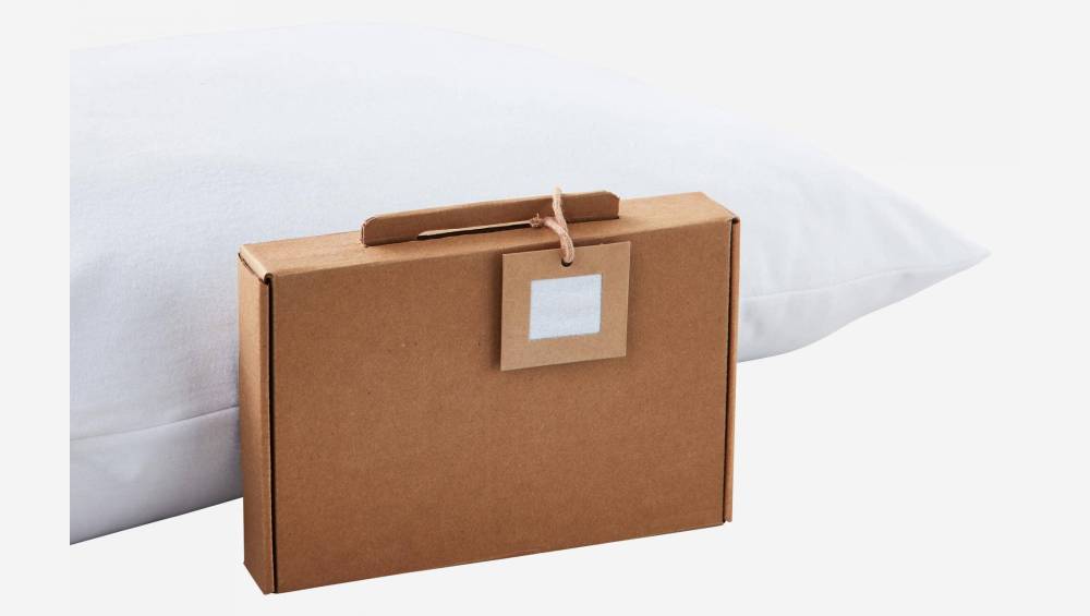 Protector de almohada de algodón - 65 x 65 cm - Blanco