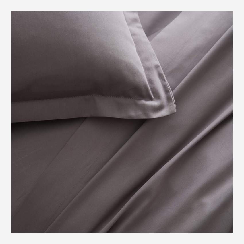 Lençol plano de algodão - 270 x 300 cm - Cinza escuro