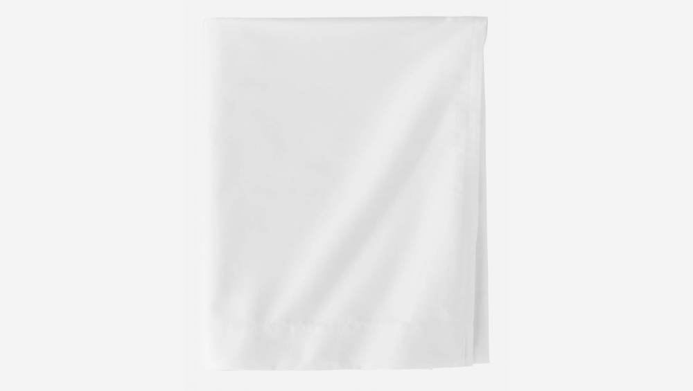 Drap en satin de coton - 240 x 300 cm - Blanc