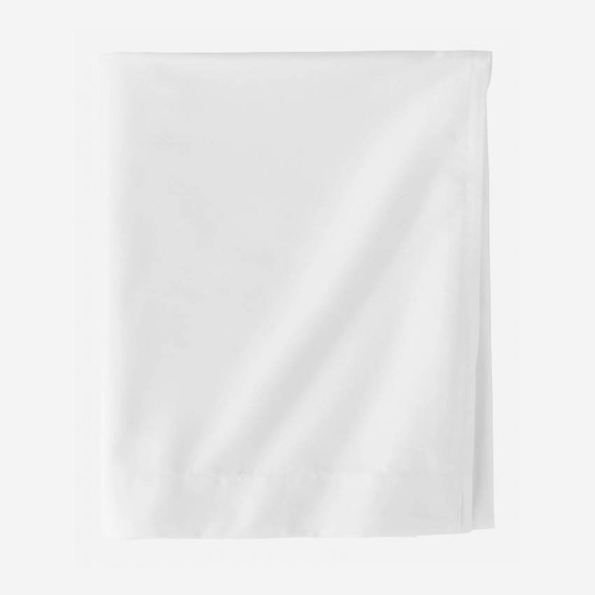 Sábana encimera de algodón - 240 x 300 cm - Blanca