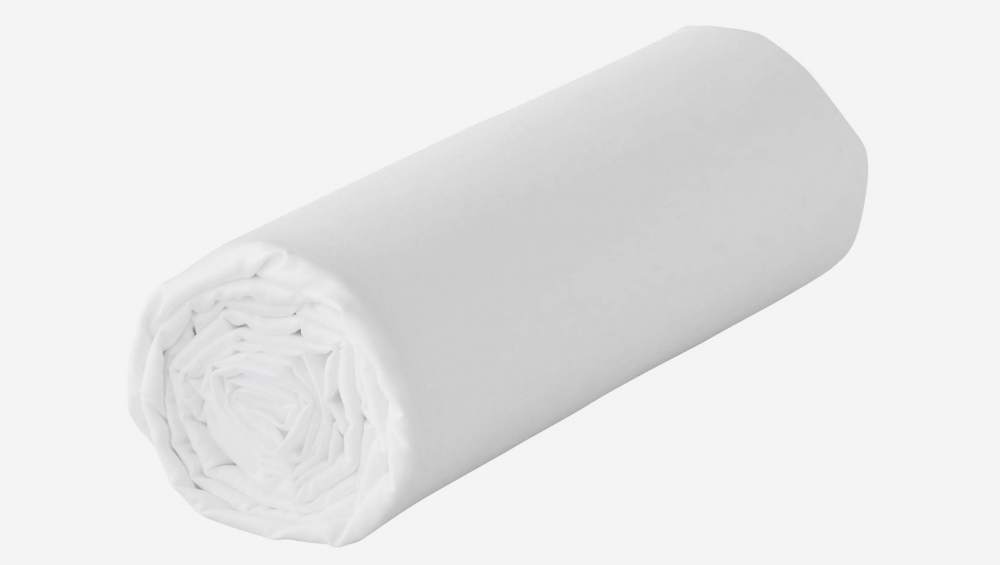 Sábana bajera de algodón - 180 x 200 cm - Blanca