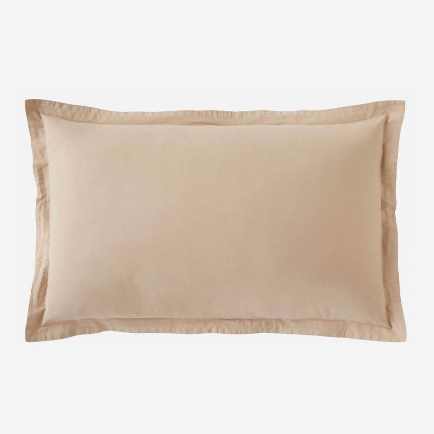 Funda de almohada de algodón - 50 x 80 cm - Beige