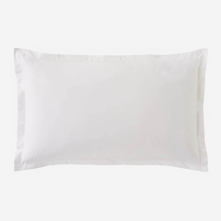 Percale - Federa per cuscino in cotone - 50 x 80 cm - Bianco - Habitat