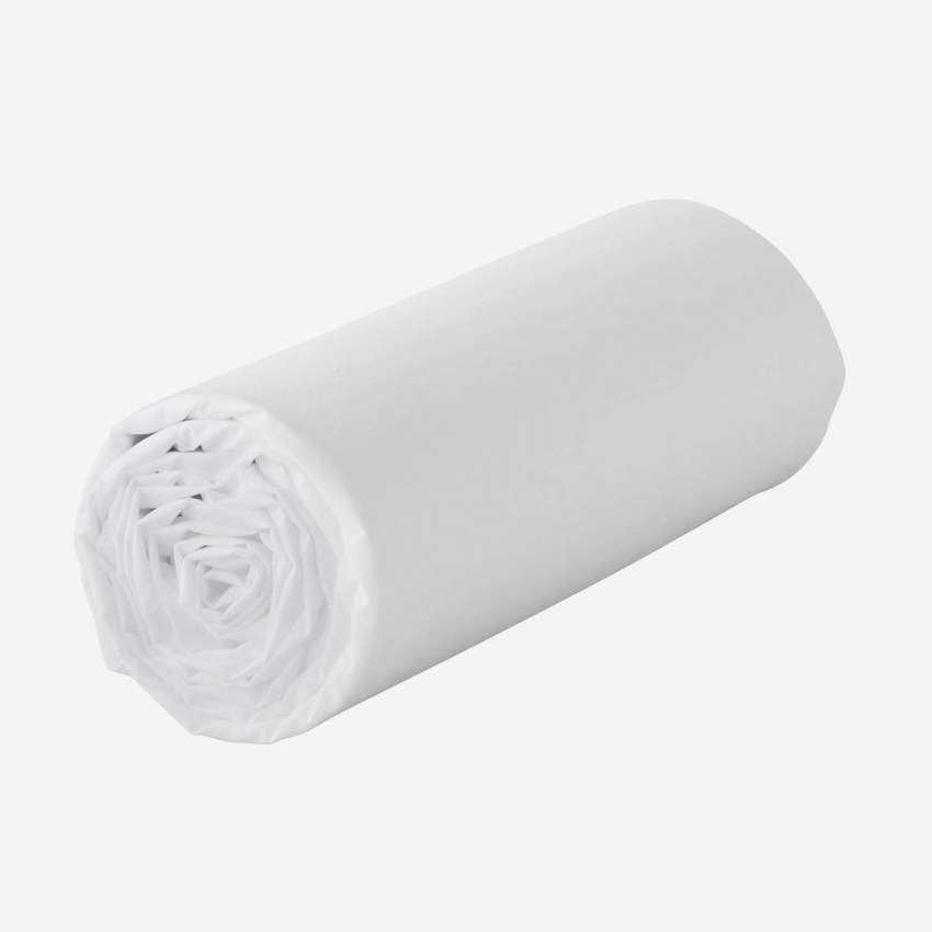 Lençol de baixo de algodão - 160 x 200 cm - Branco