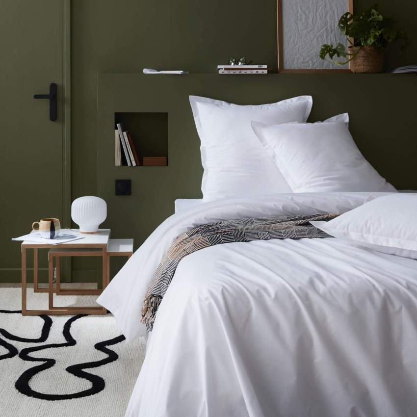 Bettbezug aus Baumwolle - 140 x 200 cm - Weiß