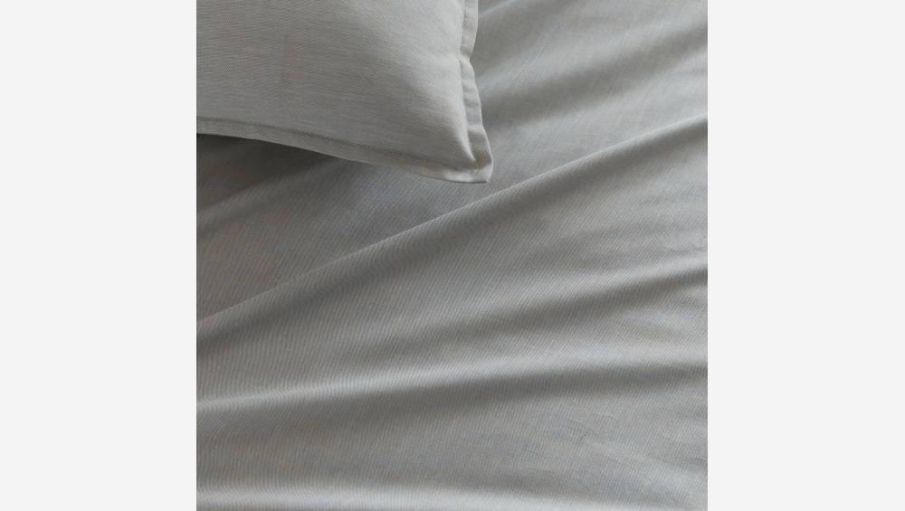Sábana bajera de algodón - 160 x 200 cm - Beige y verde claro