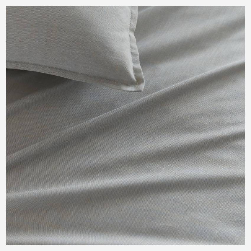 Capa de edredão de algodão - 240 x 260 cm - Bege e verde claro