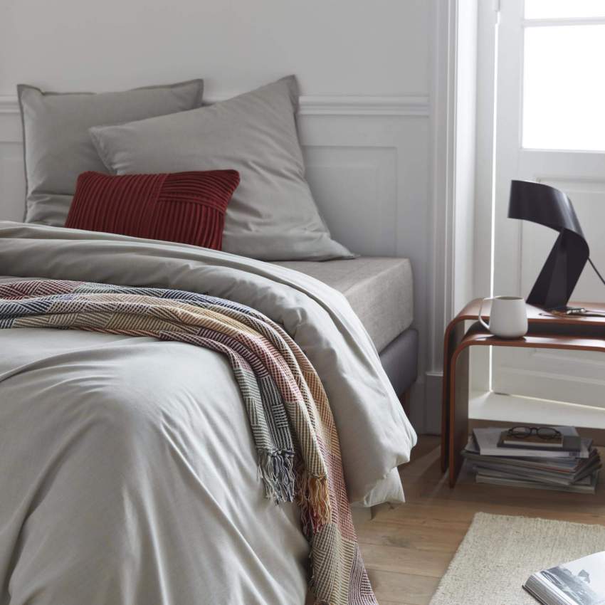 Bettbezug aus Baumwolle - 200 x 200 cm - Beige und Hellgrün