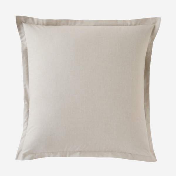 Funda de almohada de algodón - 65 x 65 cm - Beige