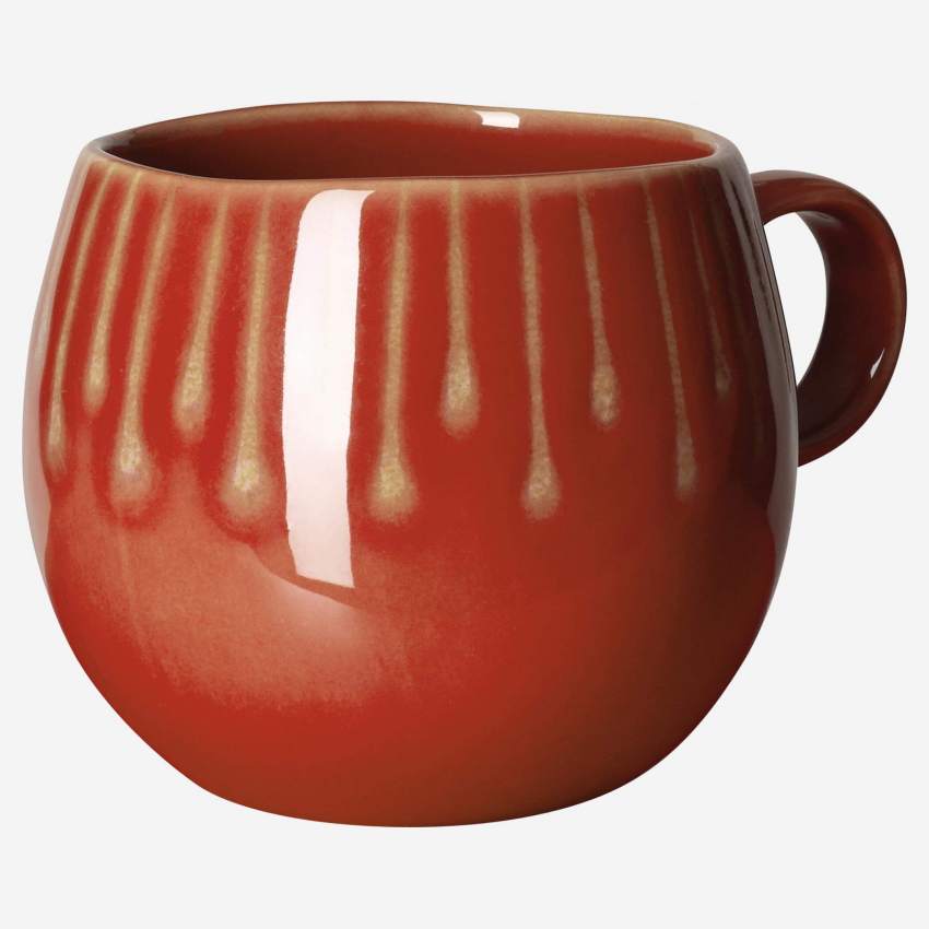 Mug rond en grès - 500 ml - Rouge