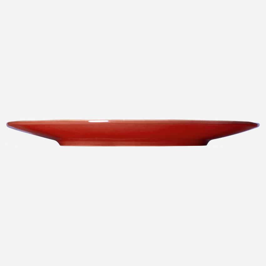 Assiette plate en grès - 28,5 cm - Rouge