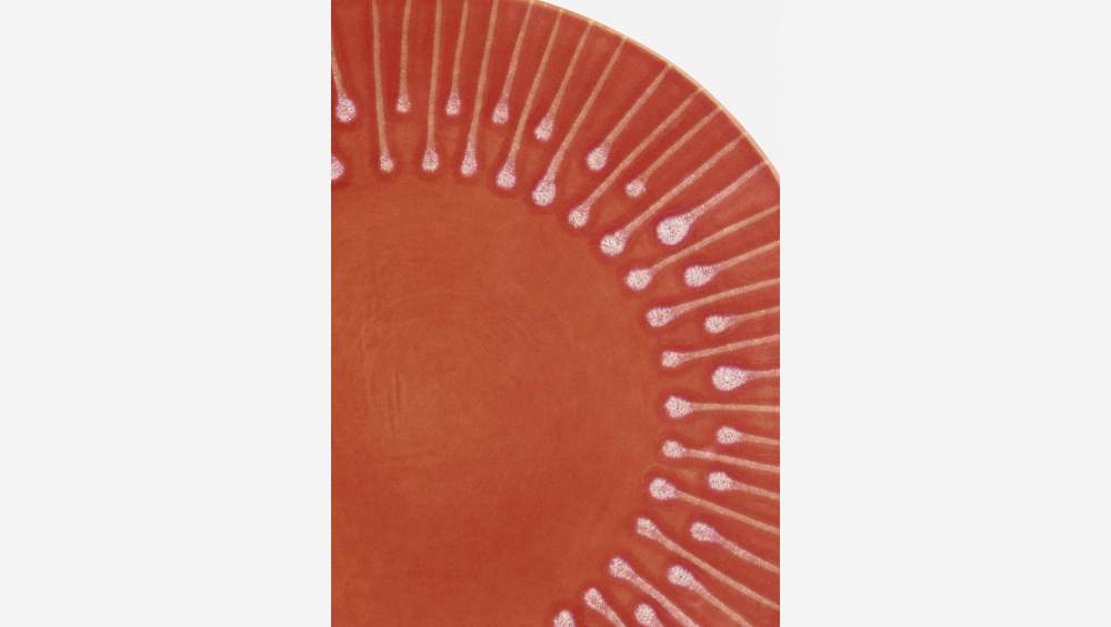 Plat bord van aardewerk - 28,5 cm - Rood