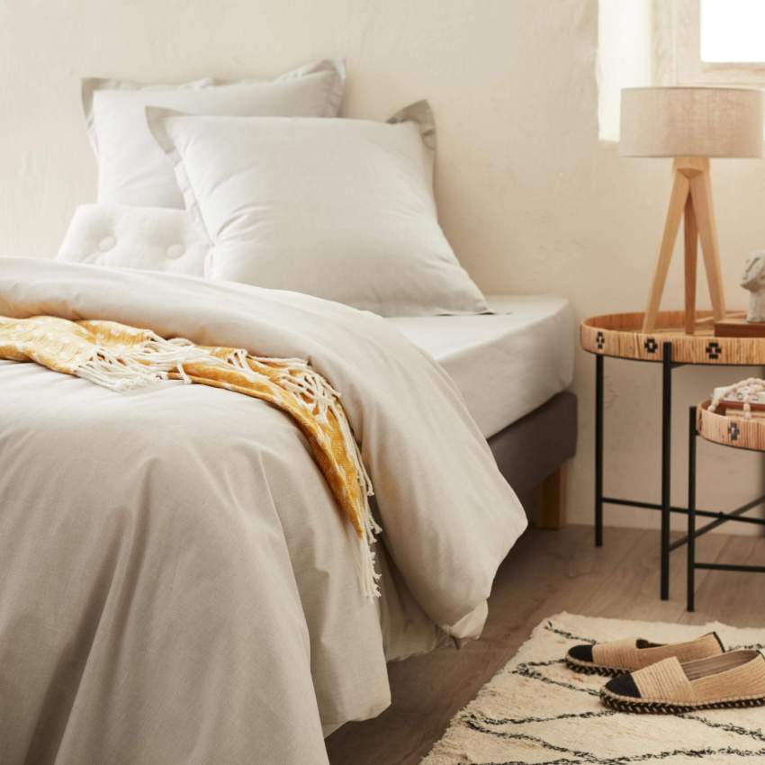 Bettbezug aus Baumwolle - 220 x 240 cm - Beige