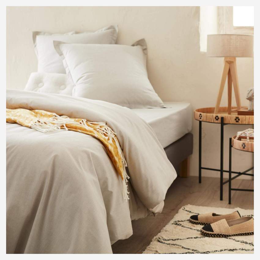 Bettbezug aus Baumwolle - 200 x 200 cm - Beige