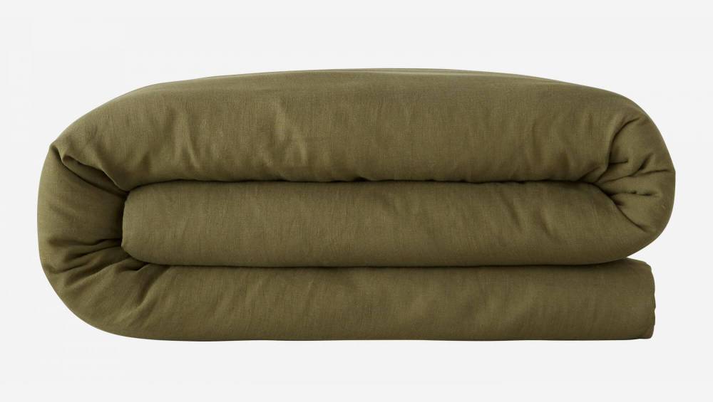 Bettbezug aus Leinen - 220 x 240 cm - Khaki